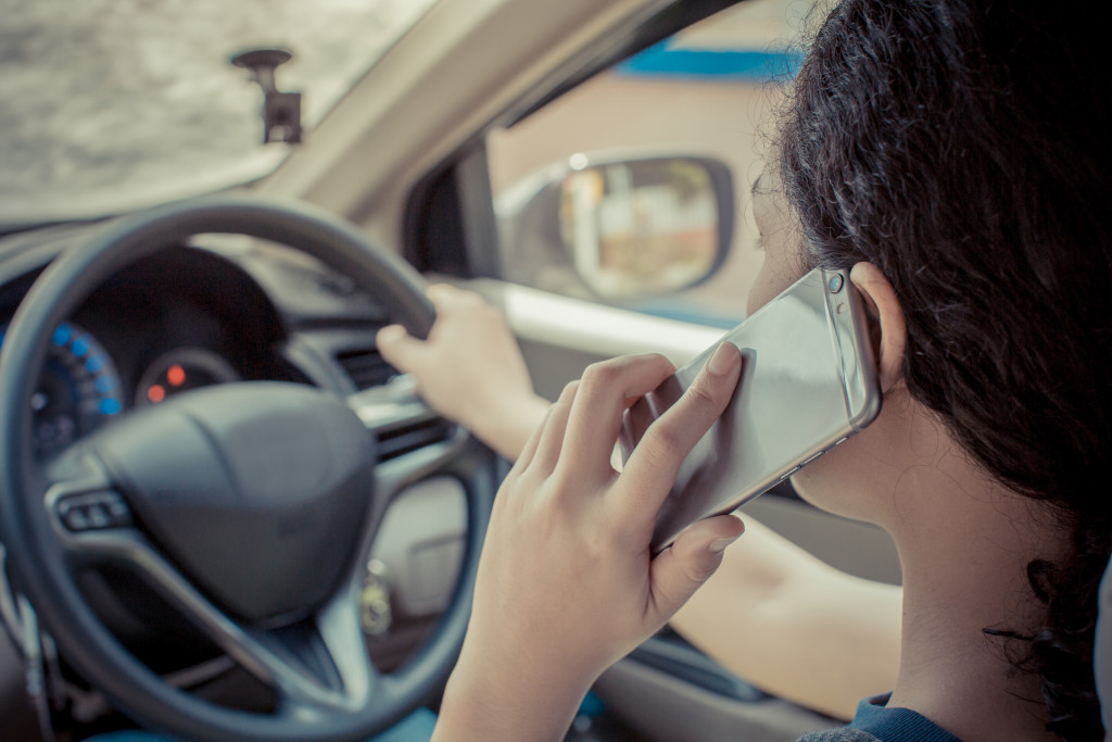 taking a call while driving